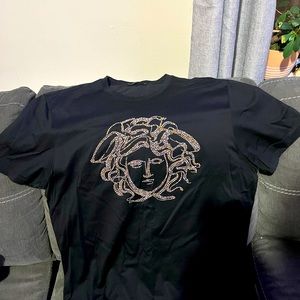 New Never Worn Gianni Versace MENS Large Silk Black Medusa Shirt